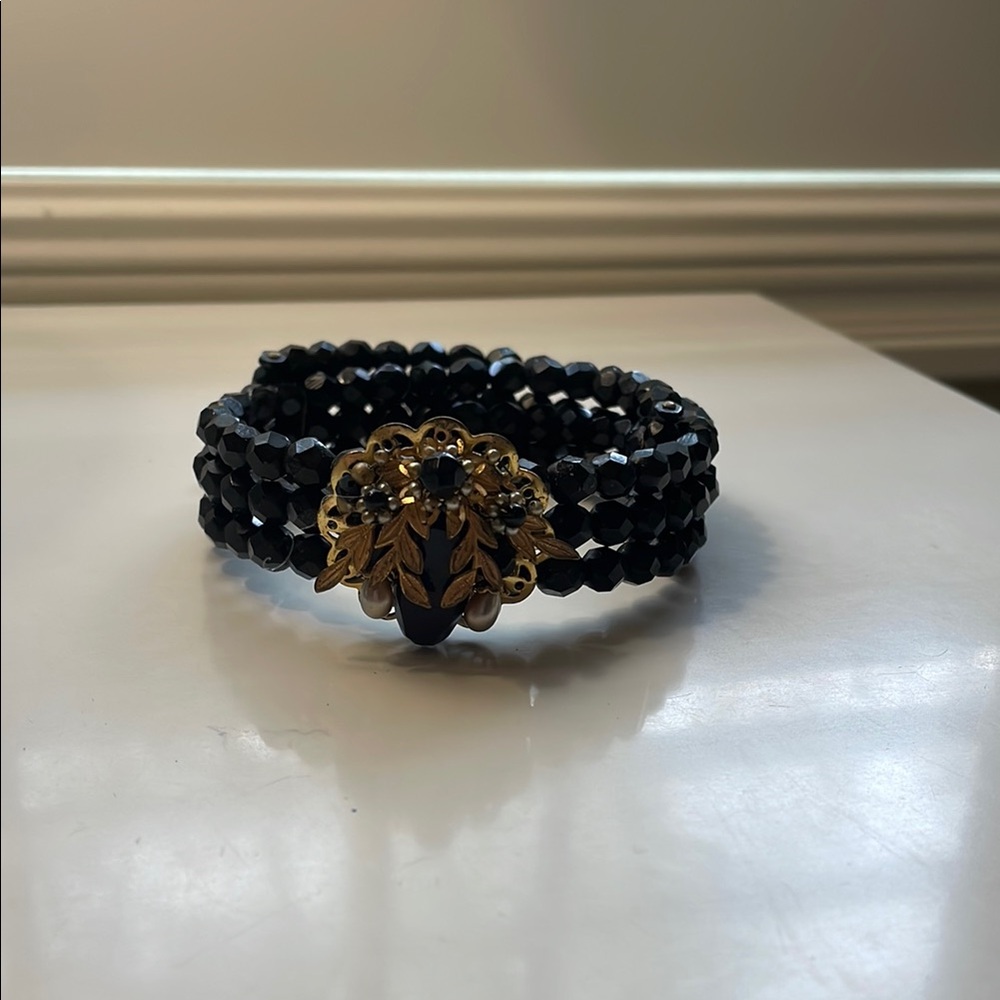 Elegant Black and Gold Beaded choker